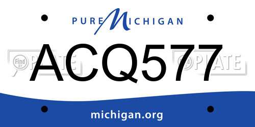 ACQ577 Michigan License Plate