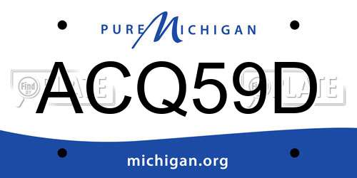 ACQ59D Michigan License Plate