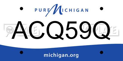 ACQ59Q Michigan License Plate