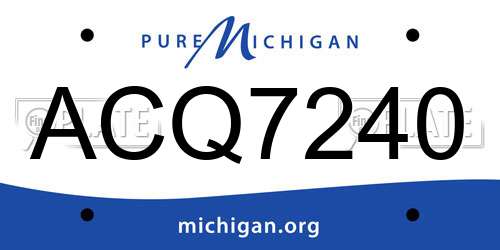 ACQ7240 Michigan License Plate