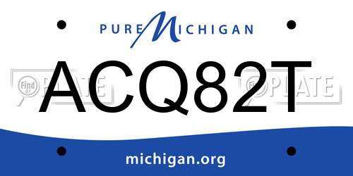 ACQ82T Michigan License Plate