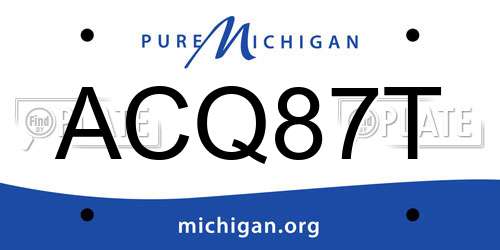 ACQ87T Michigan License Plate