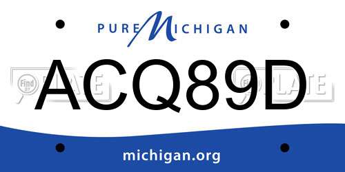 ACQ89D Michigan License Plate