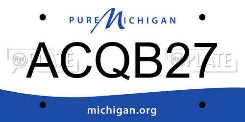 ACQB27 Michigan License Plate