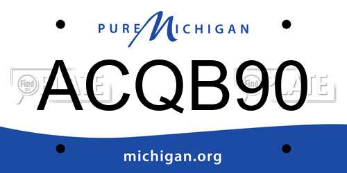 ACQB90 Michigan License Plate
