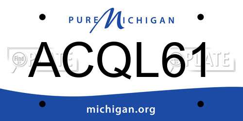 ACQL61 Michigan License Plate