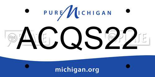 ACQS22 Michigan License Plate