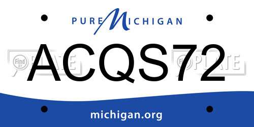 ACQS72 Michigan License Plate
