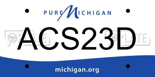 ACS23D Michigan License Plate