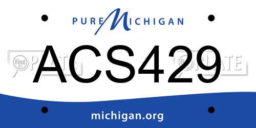 ACS429 Michigan License Plate