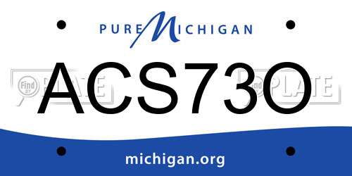 ACS73O Michigan License Plate