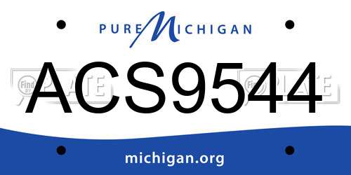 ACS9544 Michigan License Plate