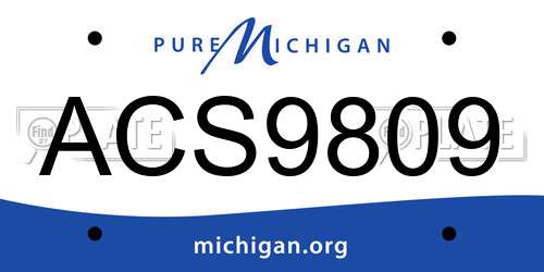 ACS9809 Michigan License Plate