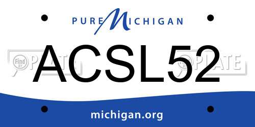 ACSL52 Michigan License Plate