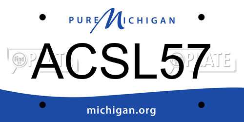 ACSL57 Michigan License Plate