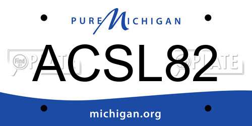 ACSL82 Michigan License Plate