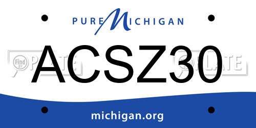 ACSZ30 Michigan License Plate