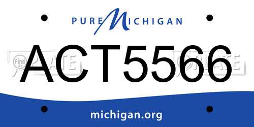 ACT5566 Michigan License Plate