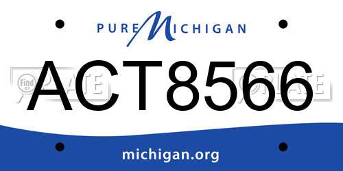 ACT8566 Michigan License Plate