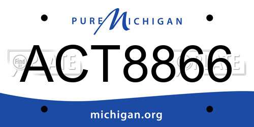 ACT8866 Michigan License Plate