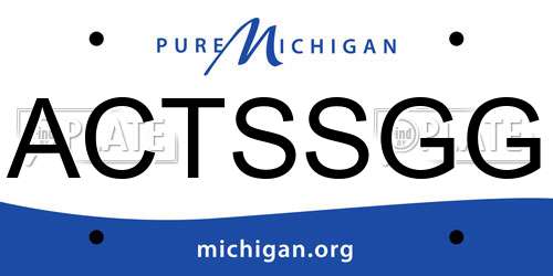 ACTSSGG Michigan License Plate