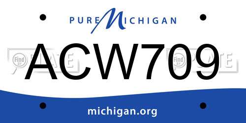 ACW709 Michigan License Plate