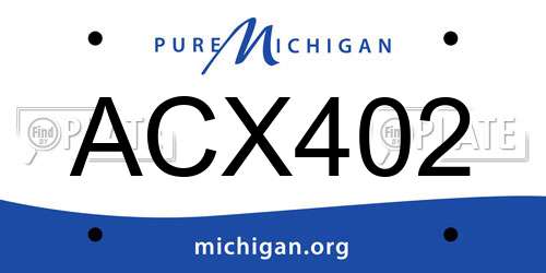 ACX402 Michigan License Plate