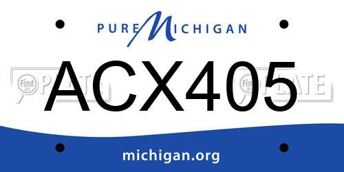 ACX405 Michigan License Plate