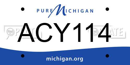 ACY114 Michigan License Plate