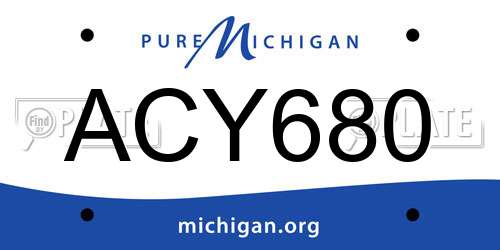 ACY680 Michigan License Plate