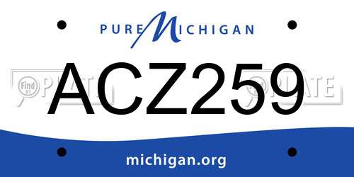 ACZ259 Michigan License Plate