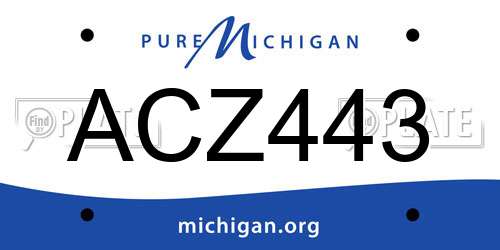 ACZ443 Michigan License Plate