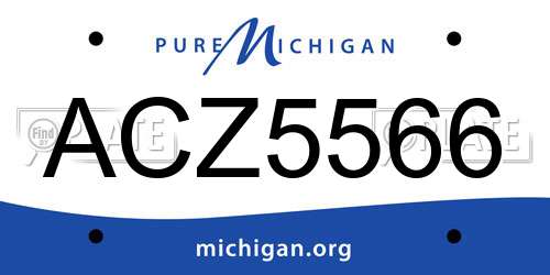 ACZ5566 Michigan License Plate