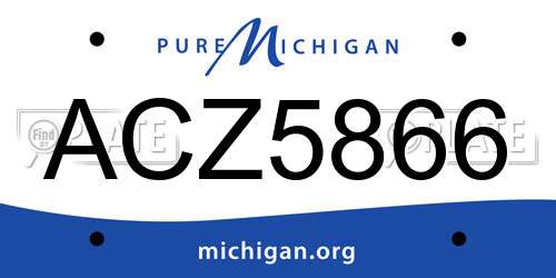 ACZ5866 Michigan License Plate