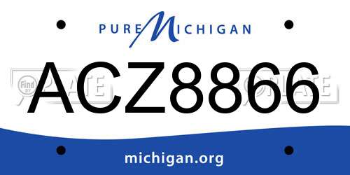 ACZ8866 Michigan License Plate