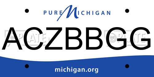 ACZBBGG Michigan License Plate