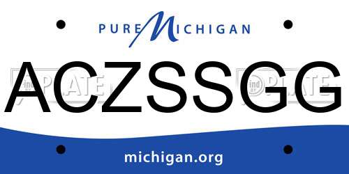 ACZSSGG Michigan License Plate
