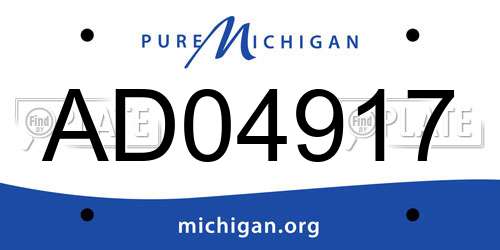 AD04917 Michigan License Plate