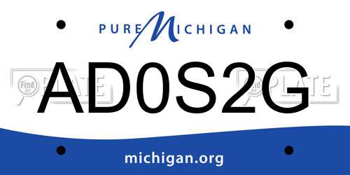 AD0S2G Michigan License Plate