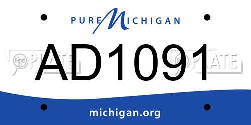 AD1091 Michigan License Plate