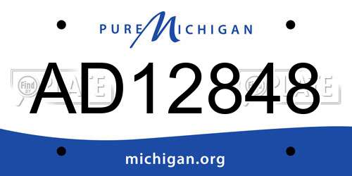 AD12848 Michigan License Plate
