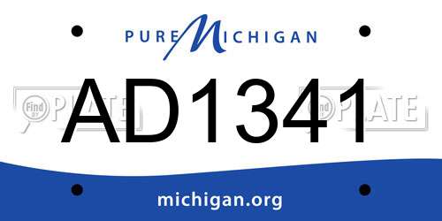 AD1341 Michigan License Plate
