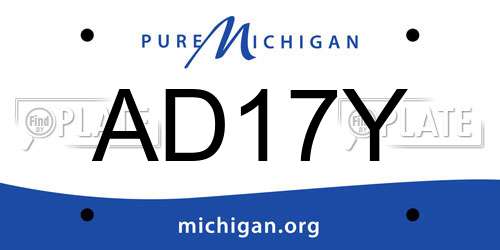 AD17Y Michigan License Plate