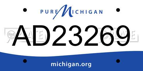 AD23269 Michigan License Plate
