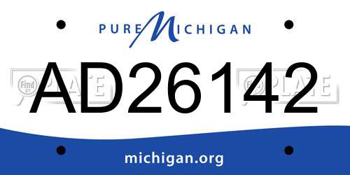 AD26142 Michigan License Plate