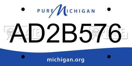 AD2B576 Michigan License Plate