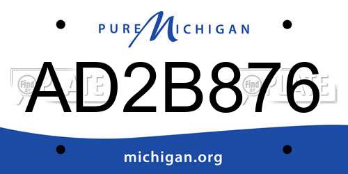 AD2B876 Michigan License Plate