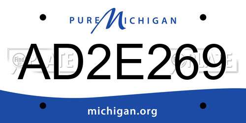 AD2E269 Michigan License Plate