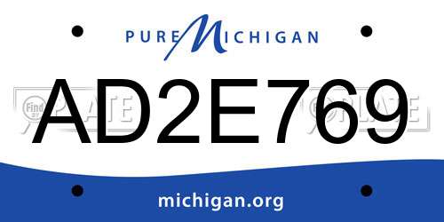 AD2E769 Michigan License Plate