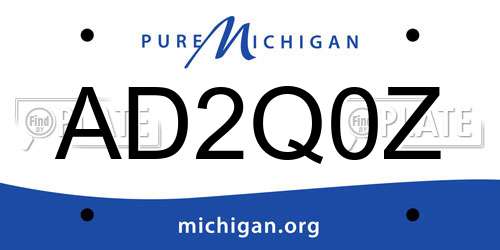 AD2Q0Z Michigan License Plate